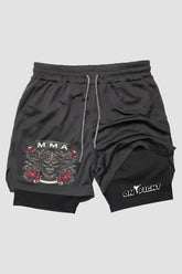 Short de compressão  2 em 1 MMA Bloody Fighter