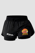 Short de compressão 2 em 1 feminino jiu-jitsu Jesus Has Your Back