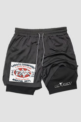 Short de compressão  2 em 1 karate Champion Vintage