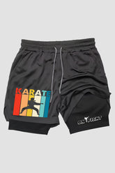 Short de compressão  2 em 1 karate Sunset