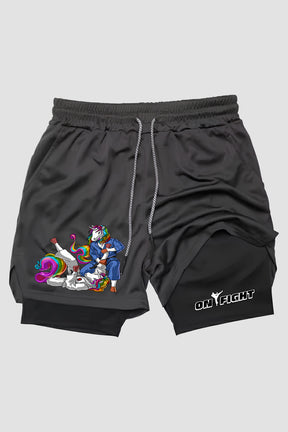 Short de compressão  2 em 1 jiu-jitsu Unicorn Roll – Magic On The Mat