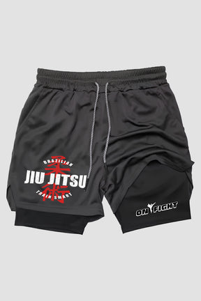 Short de compressão  2 em 1 jiu-jitsu Train Smart Jiu-Jitsu