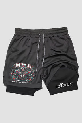 Short de compressão  2 em 1 MMA Beast Within