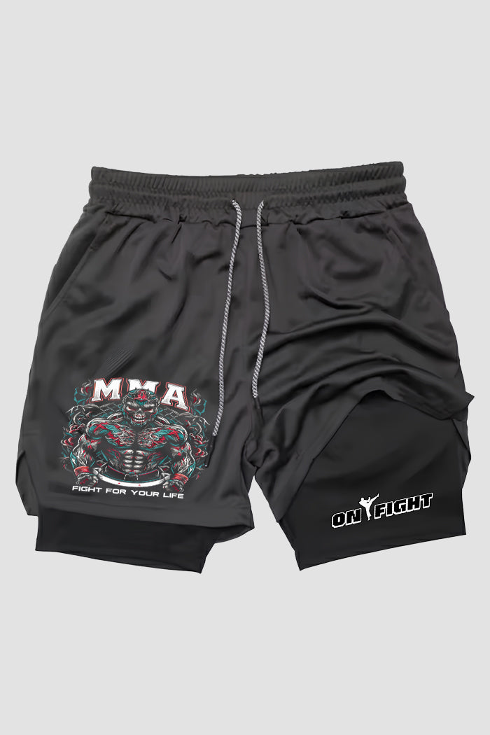 Short de compressão  2 em 1 MMA Beast Within