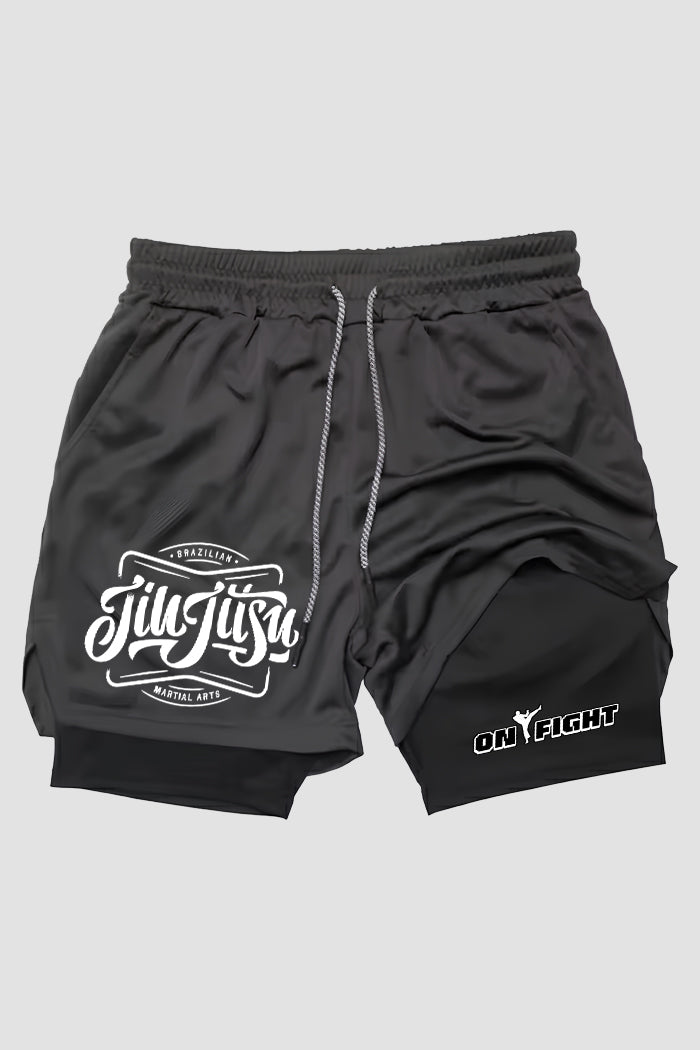 Short de compressão  2 em 1 jiu-jitsu Classic Script Jiu-Jitsu