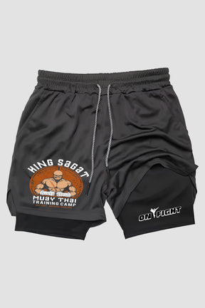 Short de compressão Muay Thai 2 em 1 King Sagat Training