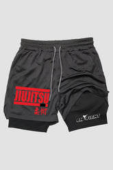 Short de compressão  2 em 1 jiu-jitsu Kanji Jiu-Jitsu Red Edition