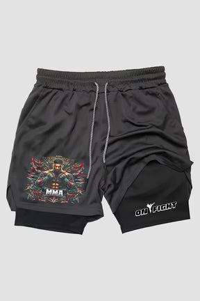 Short de compressão  2 em 1 MMA Warriors