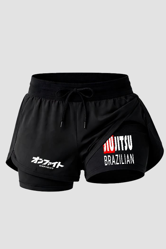 Short de compressão 2 em 1 feminino jiu-jitsu Brazilian Jiu-Jitsu Supreme