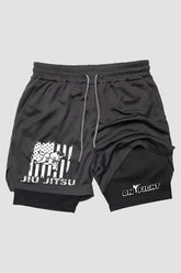 Short de compressão  2 em 1 jiu-jitsu Bjj Patriot