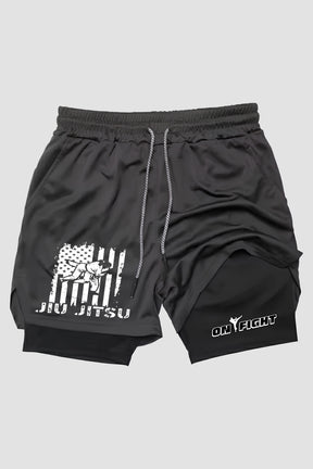 Short de compressão  2 em 1 jiu-jitsu Bjj Patriot