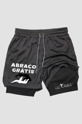 Short de compressão  2 em 1 jiu-jitsu Abraço Grátis