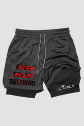 Short de compressão  2 em 1 jiu-jitsu Bora Rolar Soltinho