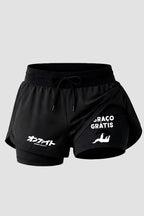 Short de compressão 2 em 1 feminino jiu-jitsu Abraço grátis