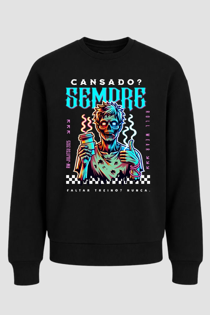 Moletom Sem Capuz Jiu jitsu Cansado Sempre