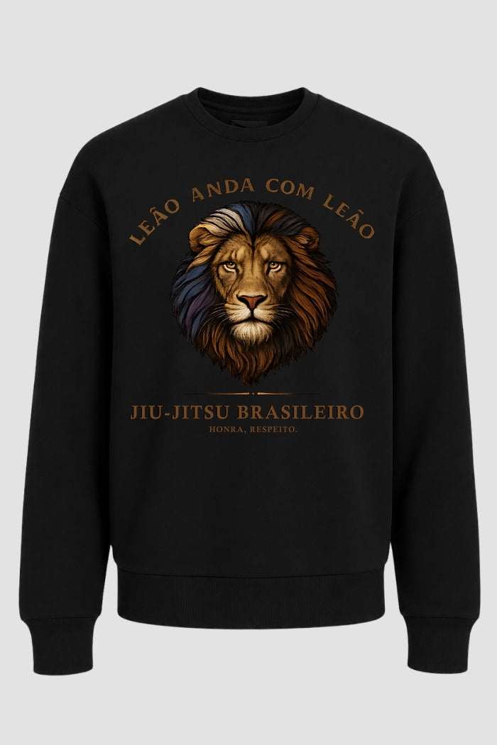Moletom Sem Capuz Jiu-Jitsu Leão anda com Leão