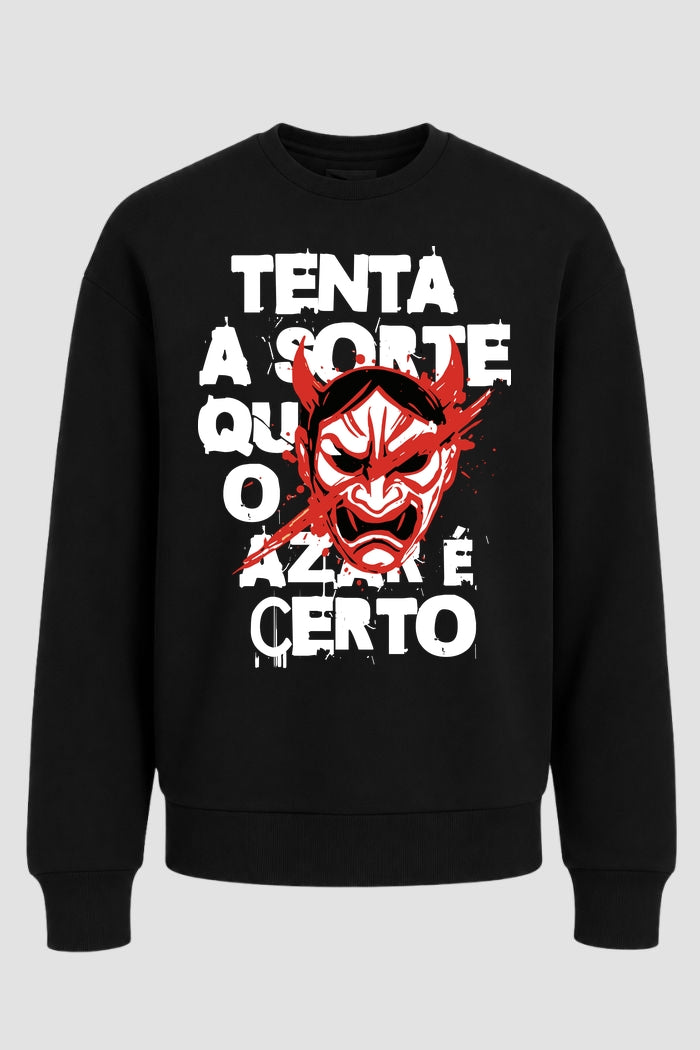 Moletom Sem Capuz Jiu-Jitsu tenta a sorte que o azar é certo