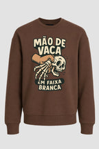 Moletom Sem Capuz Jiu-Jitsu mão de vaca em faixa branca modelo 02