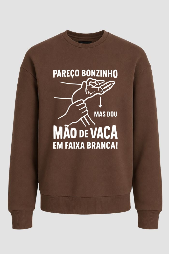 Moletom Sem Capuz Jiu jitsu pareço bonzinho modelo 1