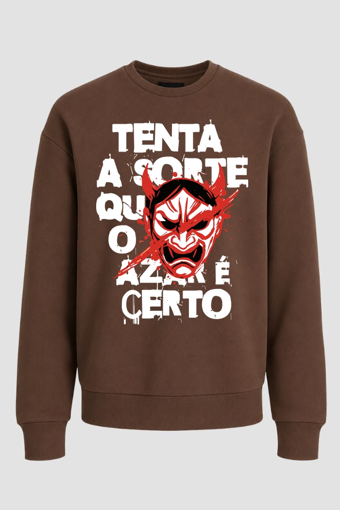 Moletom Sem Capuz Jiu-Jitsu tenta a sorte que o azar é certo