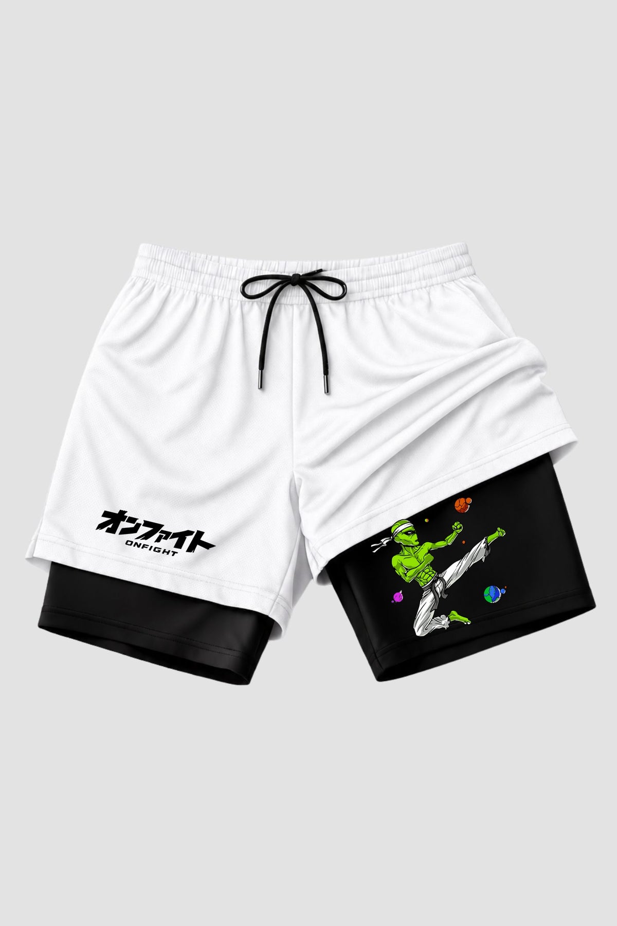 Short de compressão  2 em 1 Alien Karate