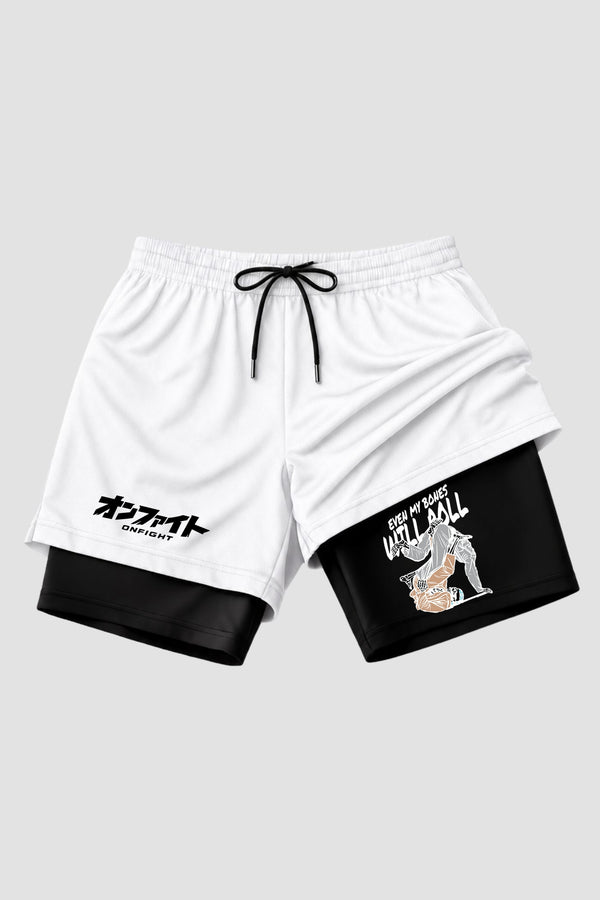 Short de compressão 2 em 1 jiu-jitsu Even My Bones Will Roll