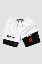 Short de compressão 2 em 1 Rocky Balboa Hanging Gloves Red branco