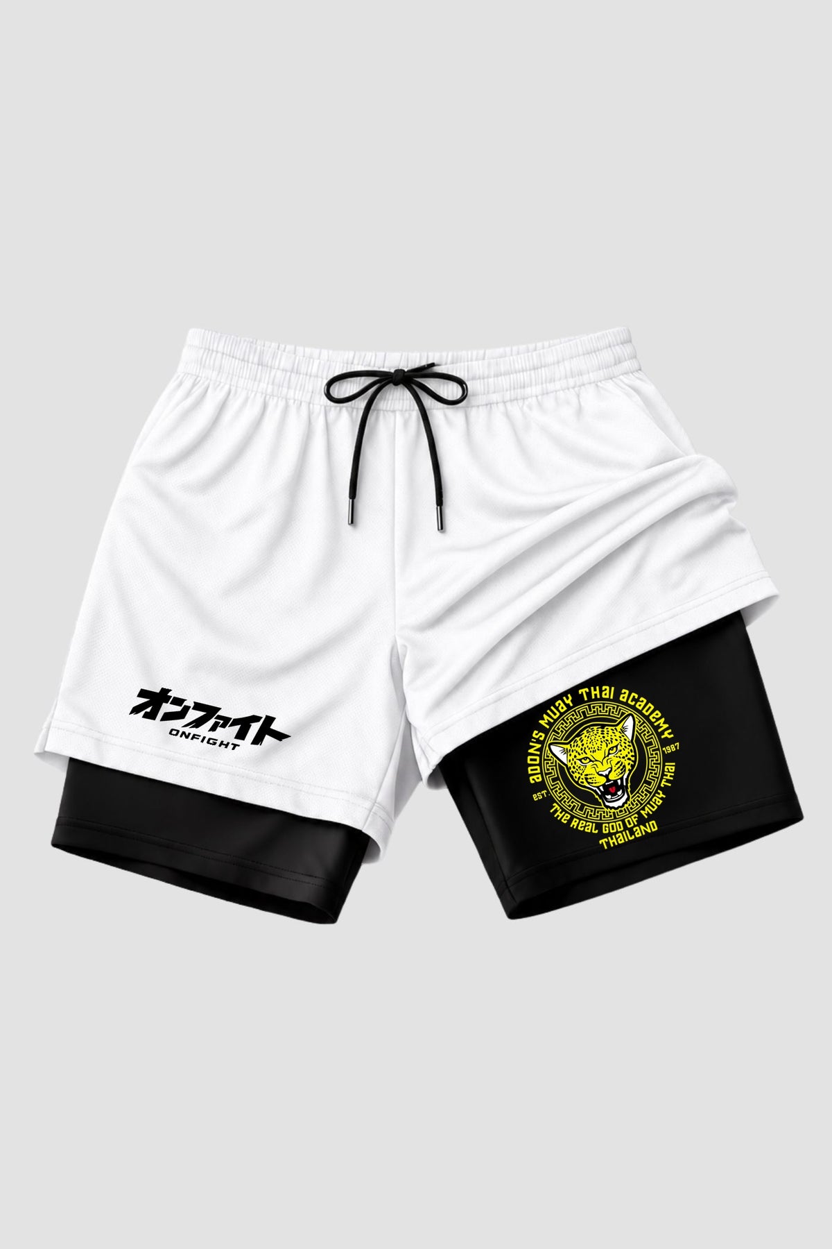 Short de compressão Muay Thai 2 em 1 Leopard Academy