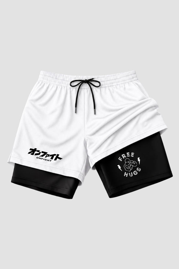 Short de compressão 2 em 1 jiu-jitsu Free Hugs