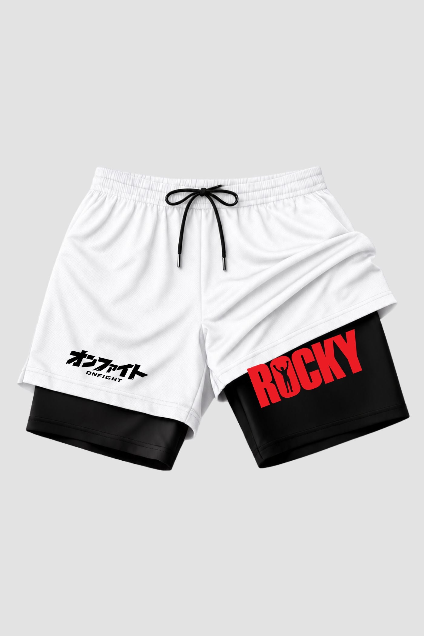 Short de compressão 2 em 1 Rocky Balboa Rocky Bold Red