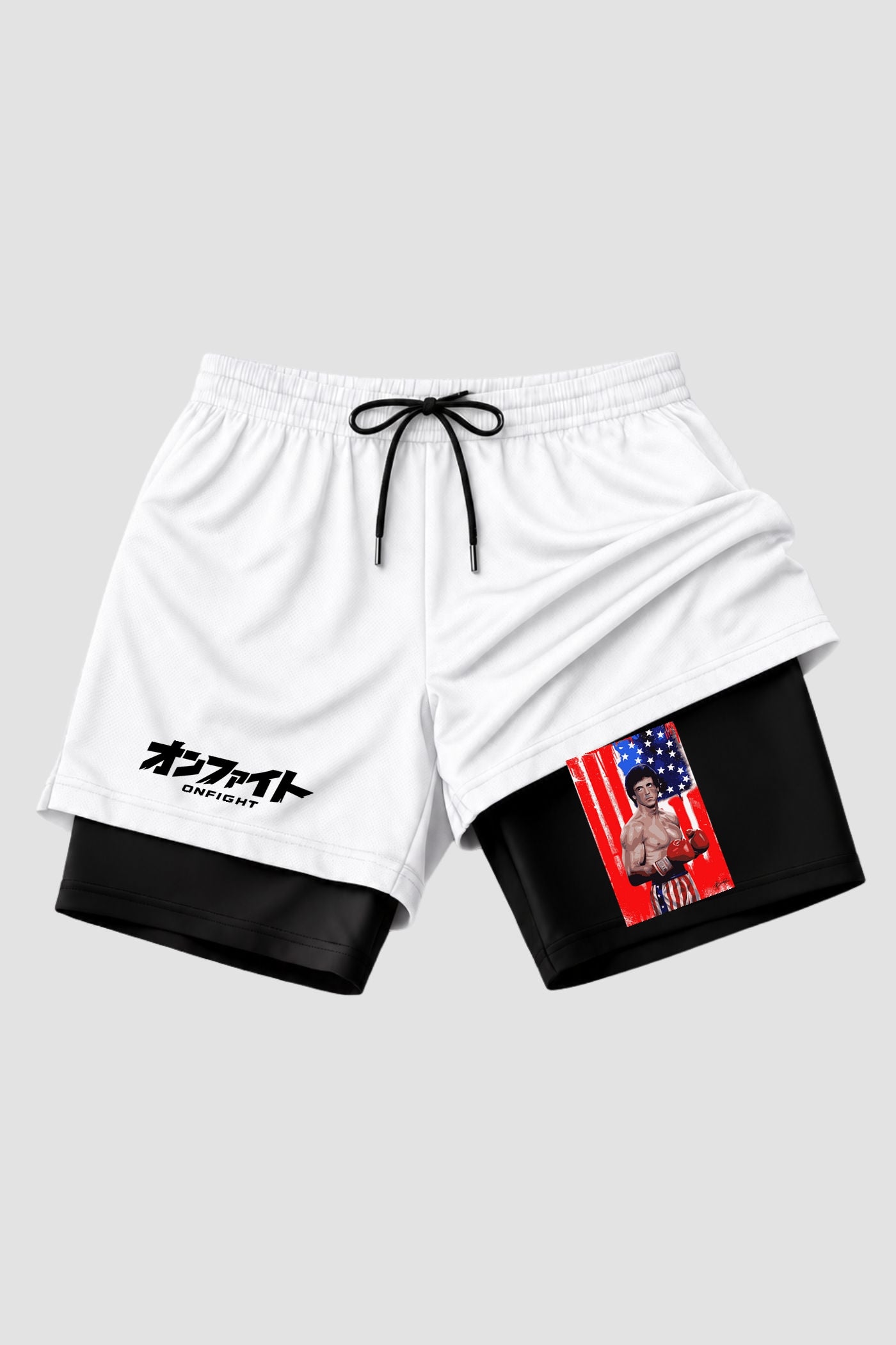Short de compressão 2 em 1 Rocky Balboa Rocky Stars