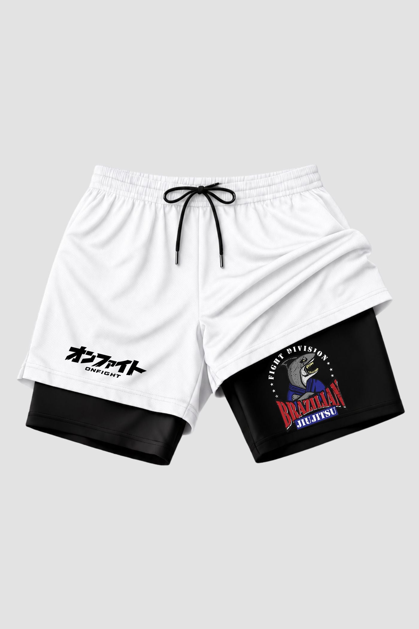 Short de compressão  2 em 1 jiu-jitsu Shark Roll Division