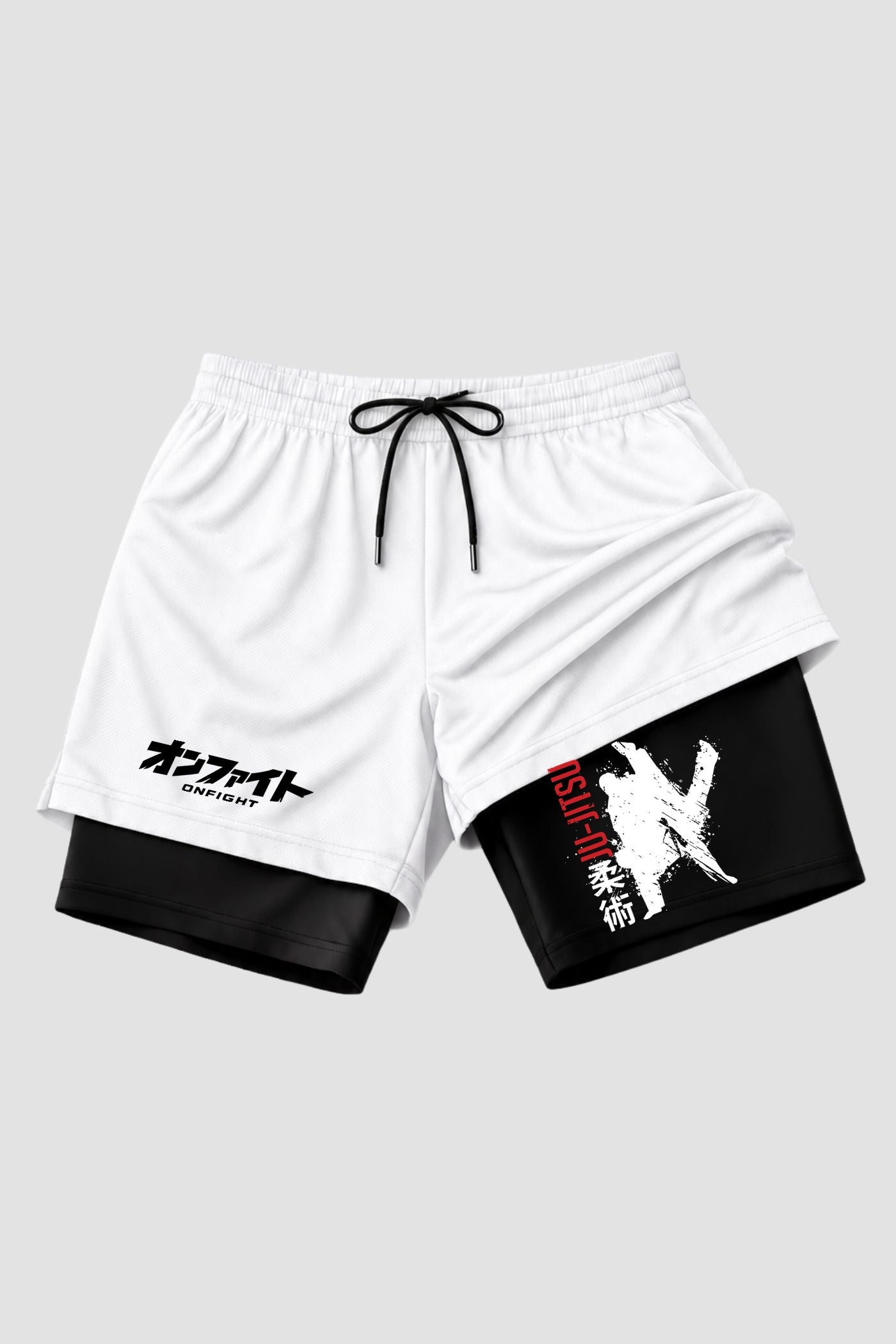 Short de compressão 2 em 1 jiu-jitsu Silent Warrior