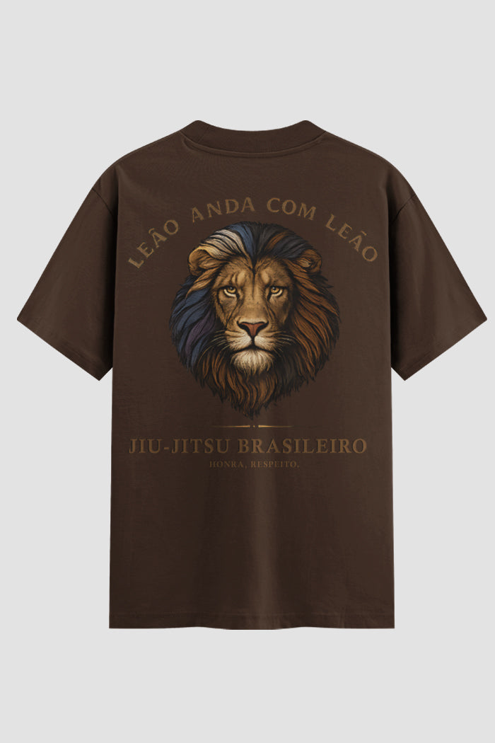 Camiseta Oversized Jiu-Jitsu Leão anda com Leão
