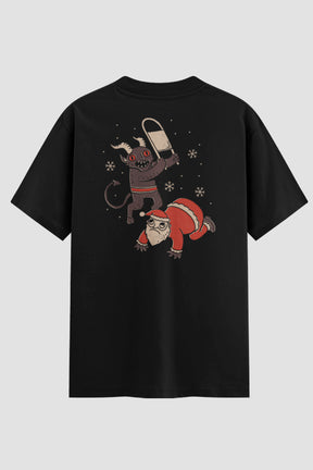 Camiseta Oversized Krampus vs Noel Onfight
