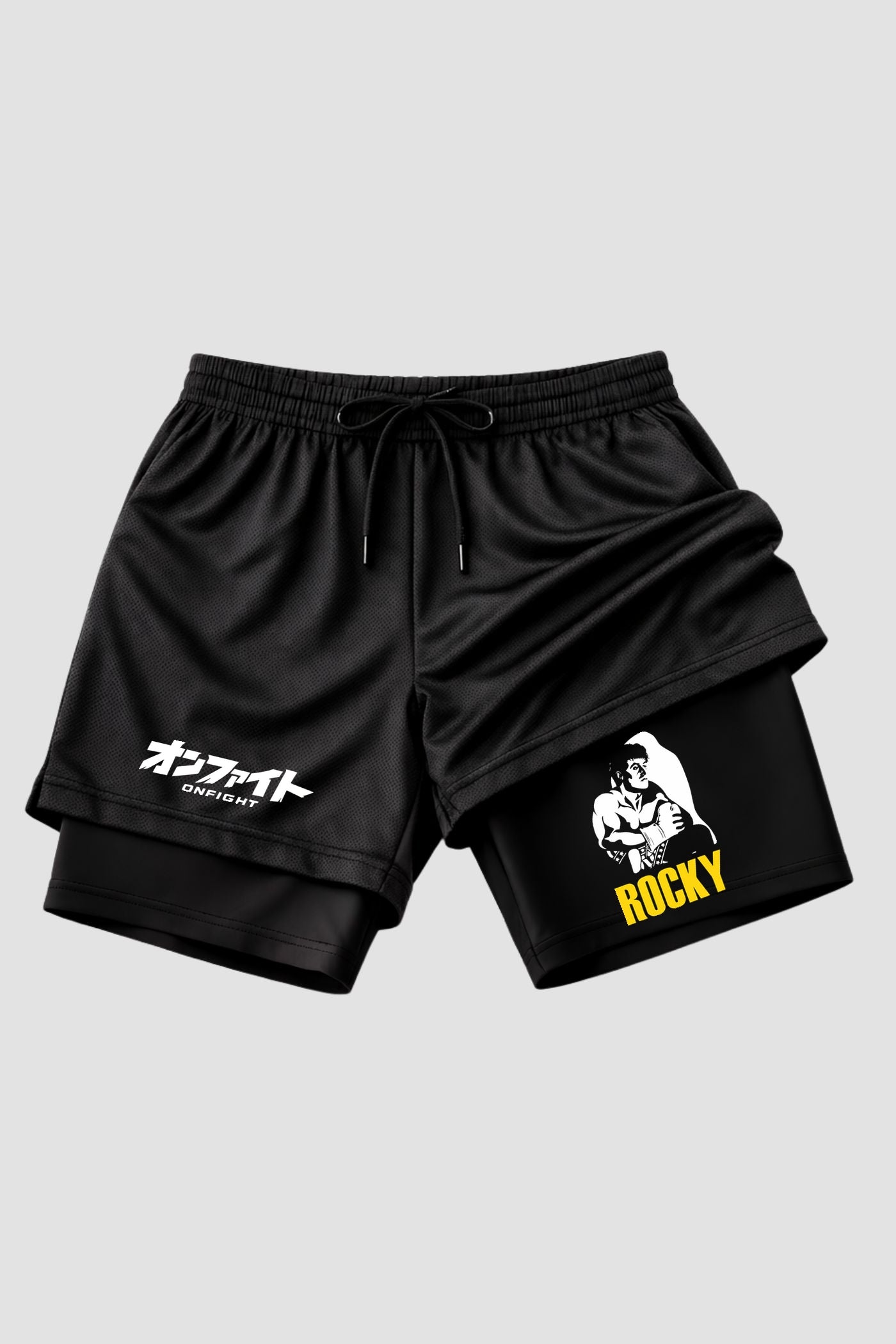 Short de compressão 2 em 1 Rocky Balboa Fighter Stance
