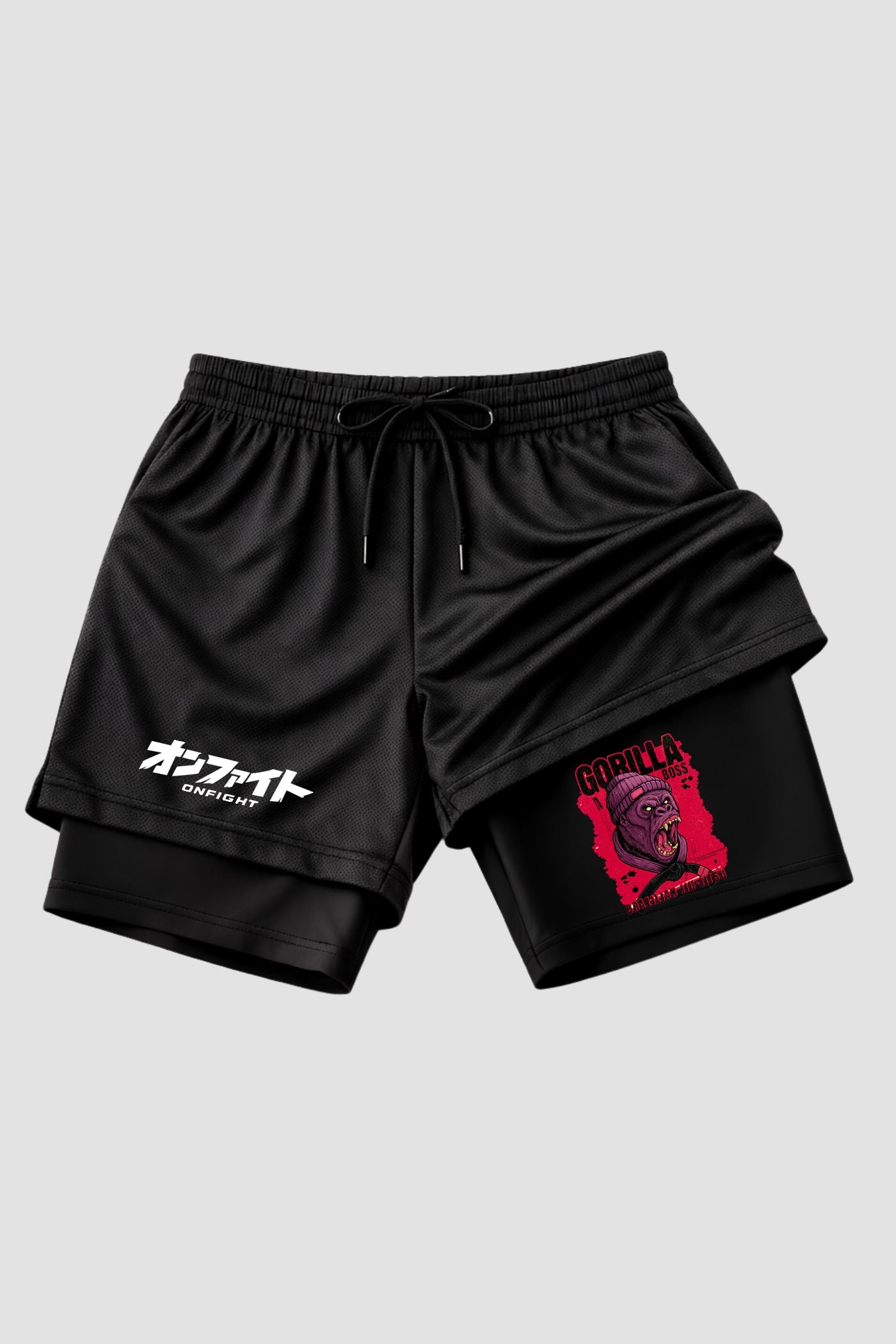 Short de compressão 2 em 1 jiu-jitsu Gorilla Boss