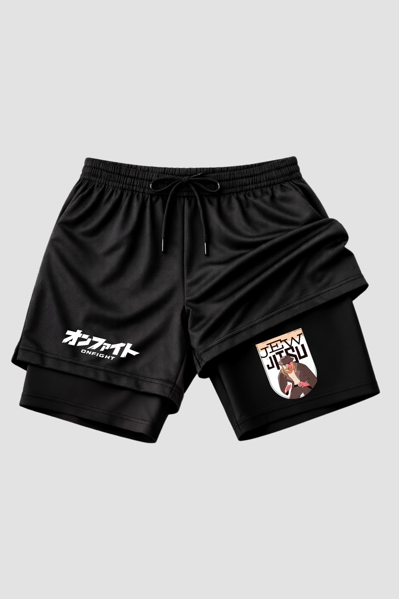 Short de compressão 2 em 1 jiu-jitsu Jew Jitsu