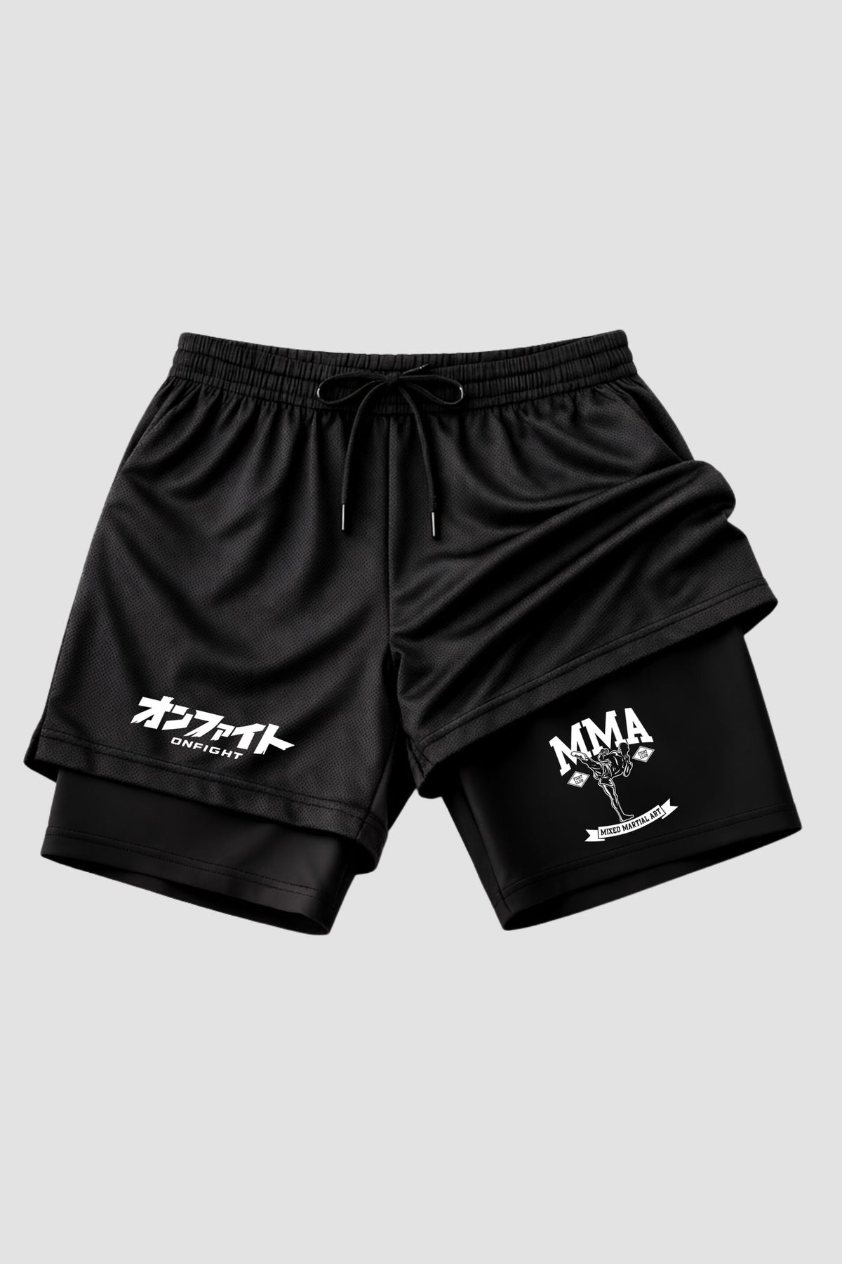 Short de compressão  2 em 1 MMA Kick Fight Club