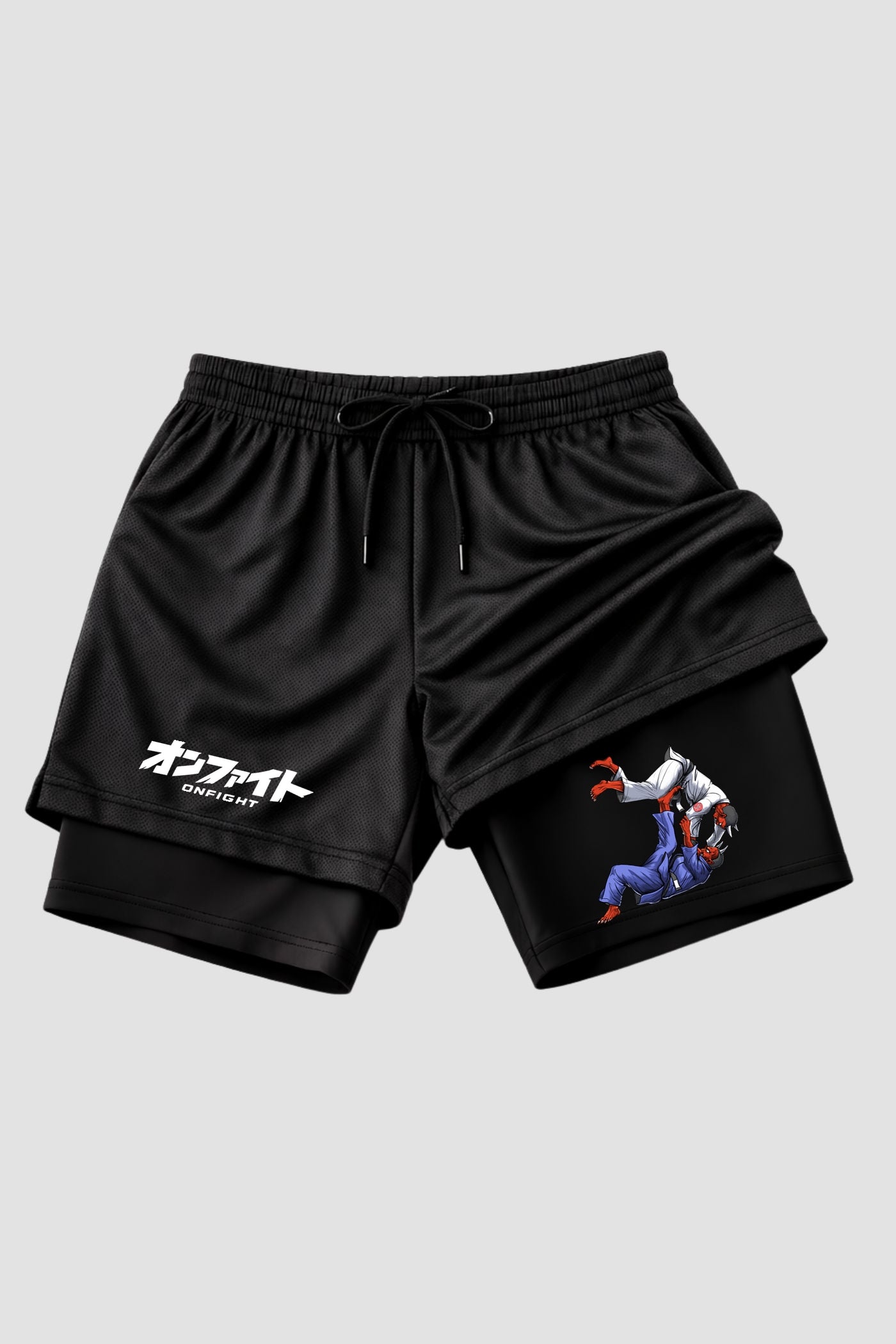 Short de compressão  2 em 1 jiu-jitsu Oni Roll – Demons On The Mat