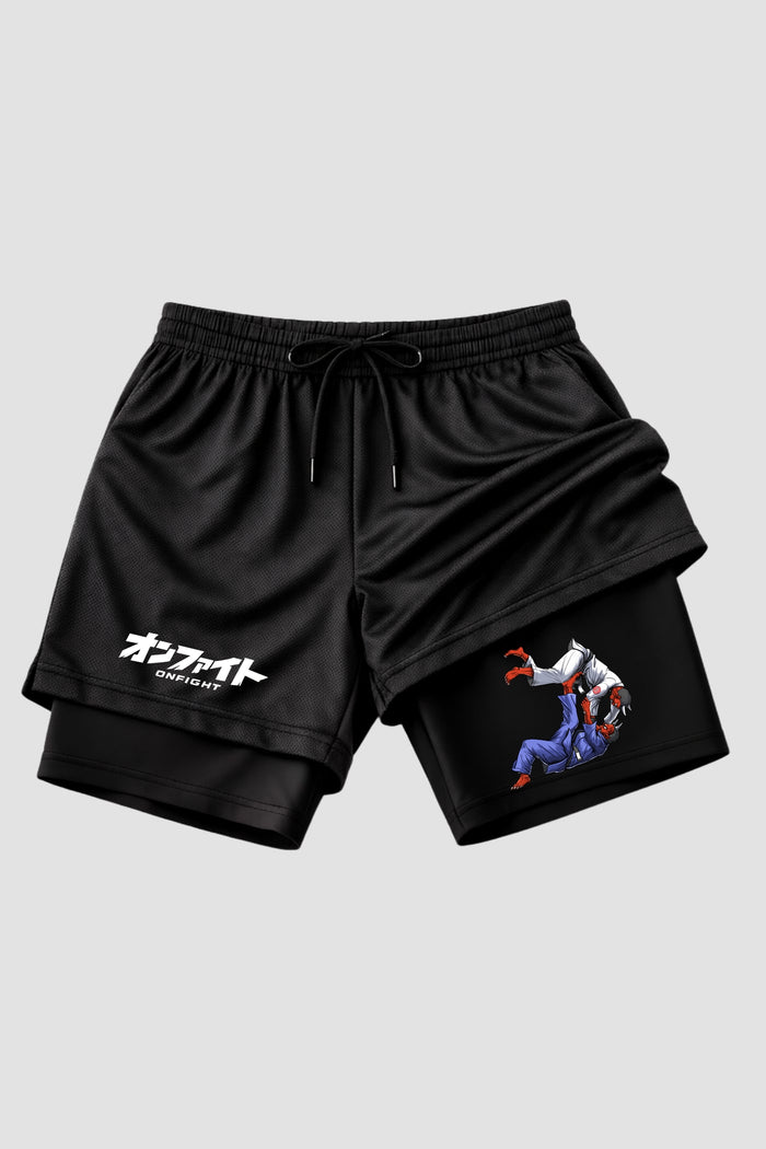 Short de compressão  2 em 1 jiu-jitsu Oni Roll – Demons On The Mat