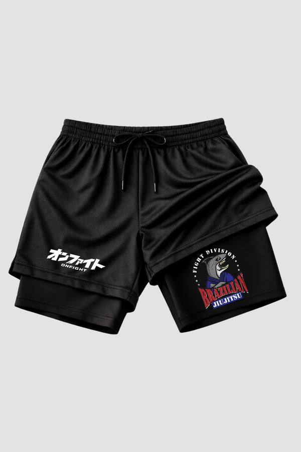 Short de compressão  2 em 1 jiu-jitsu Shark Roll Division