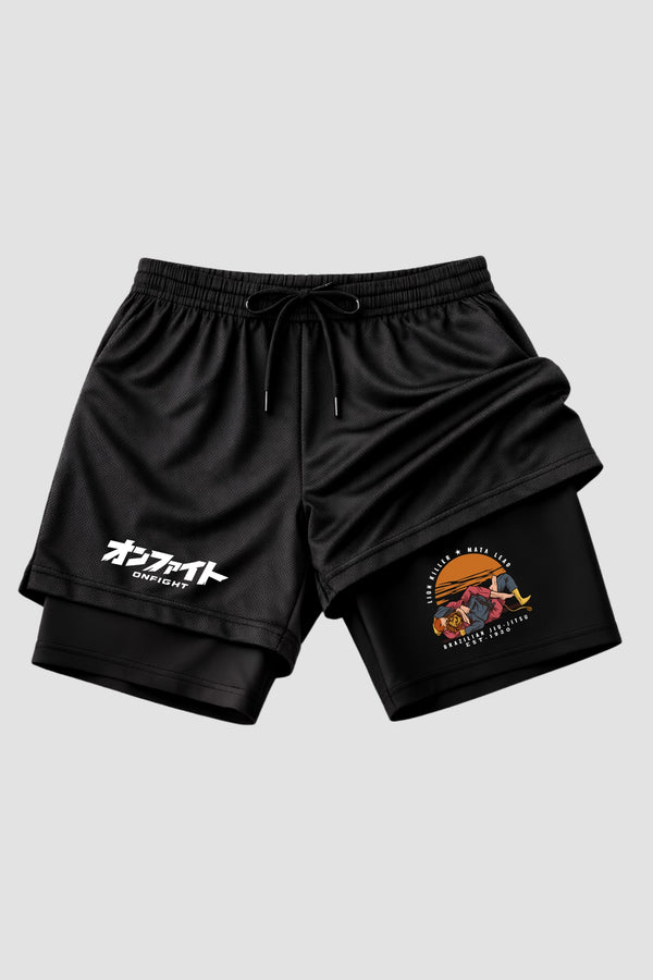 Short de compressão 2 em 1 jiu-jitsu Lion Killer