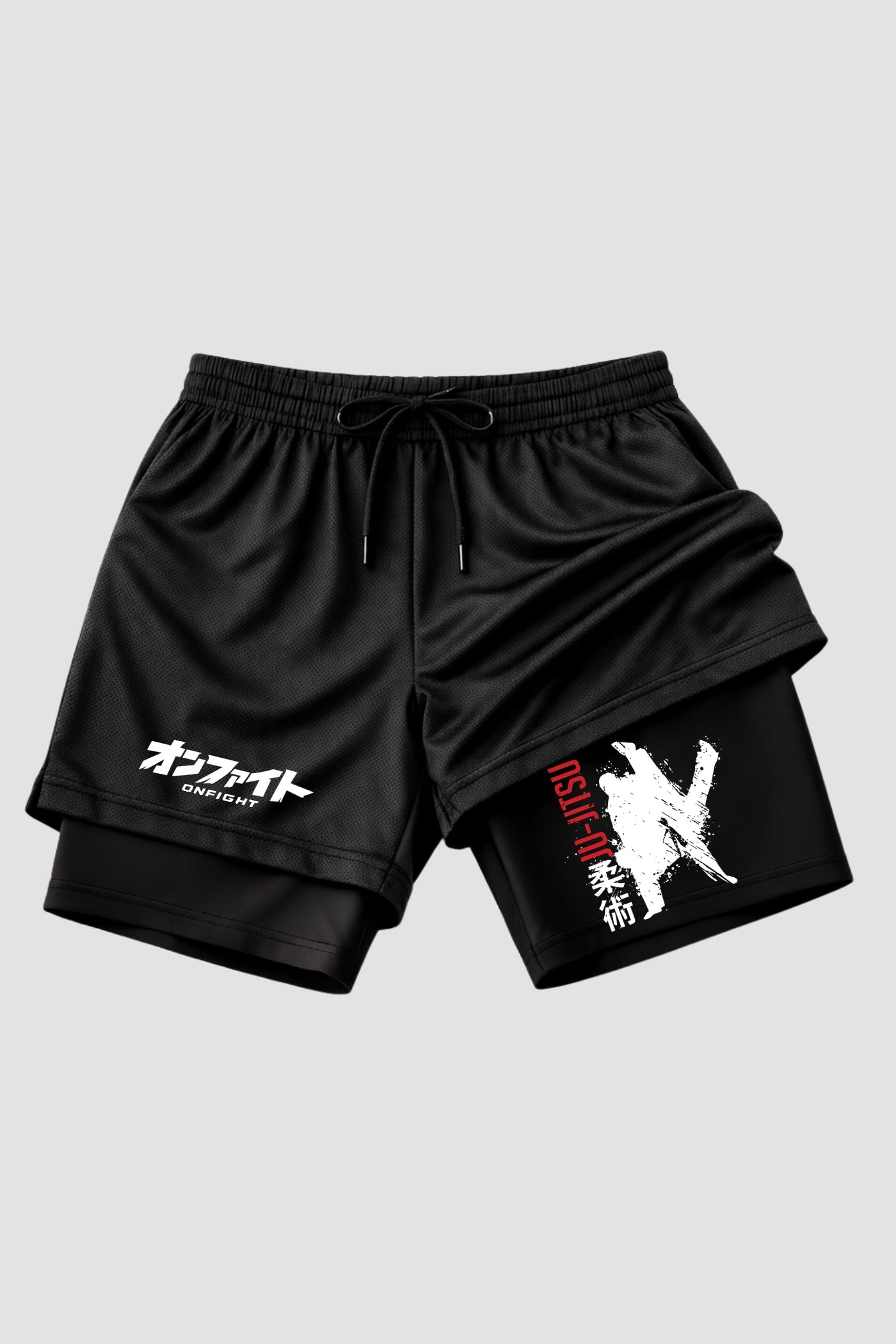 Short de compressão 2 em 1 jiu-jitsu Silent Warrior