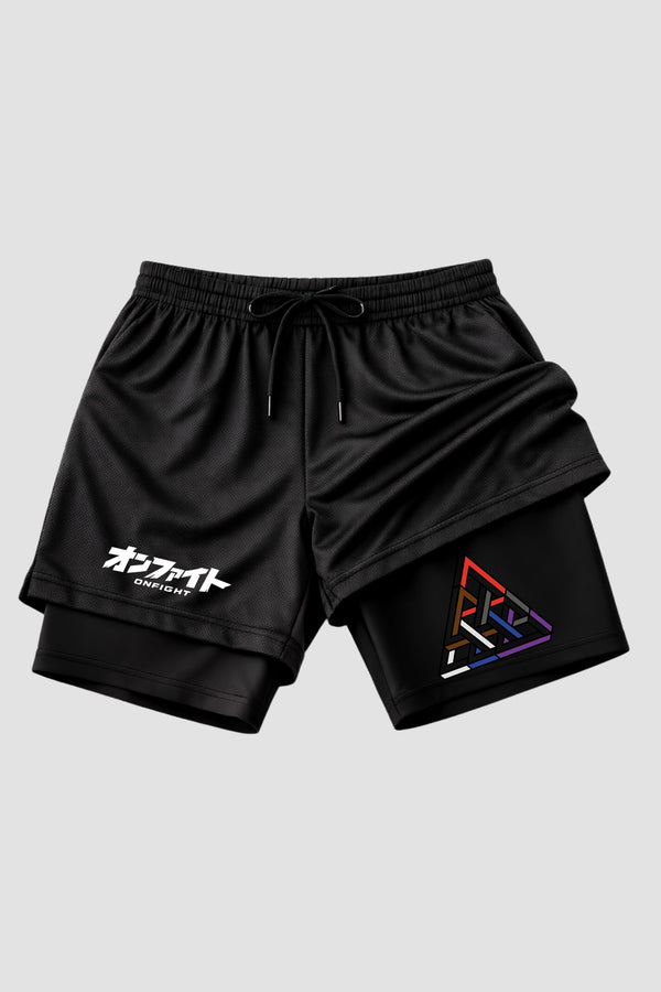 Short de compressão 2 em 1 jiu-jitsu Triangle Of Belts