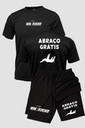 Kit Camiseta Dryfit com Short Dry Fit Jiu Jitsu abraço grátis