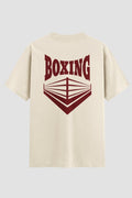 Camiseta Oversized Boxe Boxing Clube Ringue Clássico Oversized Boxe OnFight P Off White Masculino