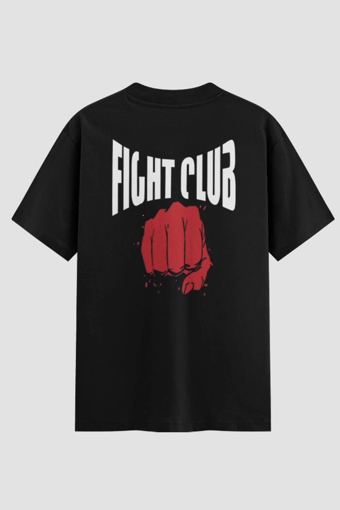 Camiseta Oversized Boxe Fight Club Punho Cerrado Oversized Boxe OnFight P Preto Masculino