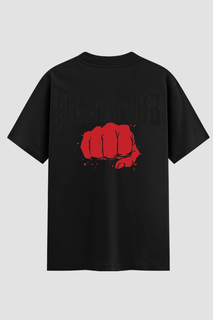 Camiseta Oversized Suedine Boxe Fight Club Punho Cerrado