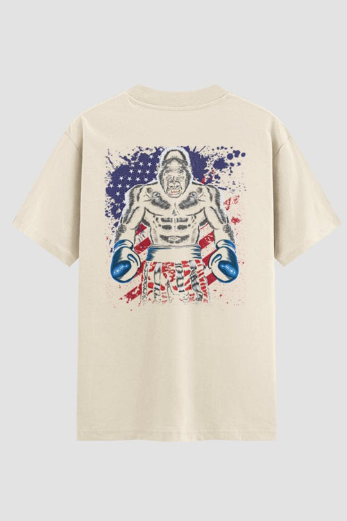 Camiseta Oversized Boxe Gorilla Boxing Oversized Boxe OnFight P Off White Masculino